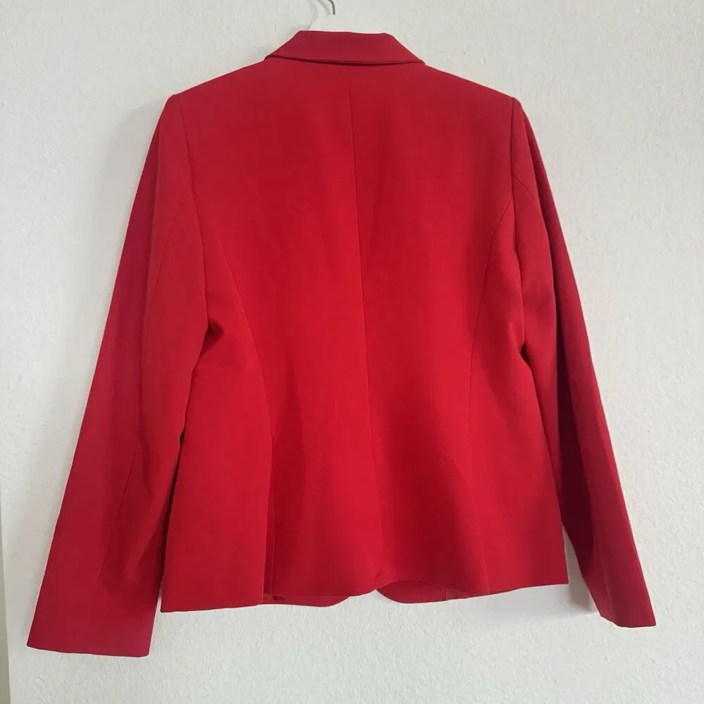 Tommy Hilfiger Women’s Red Coral Blazer Business Jacket One Button Sz 14
